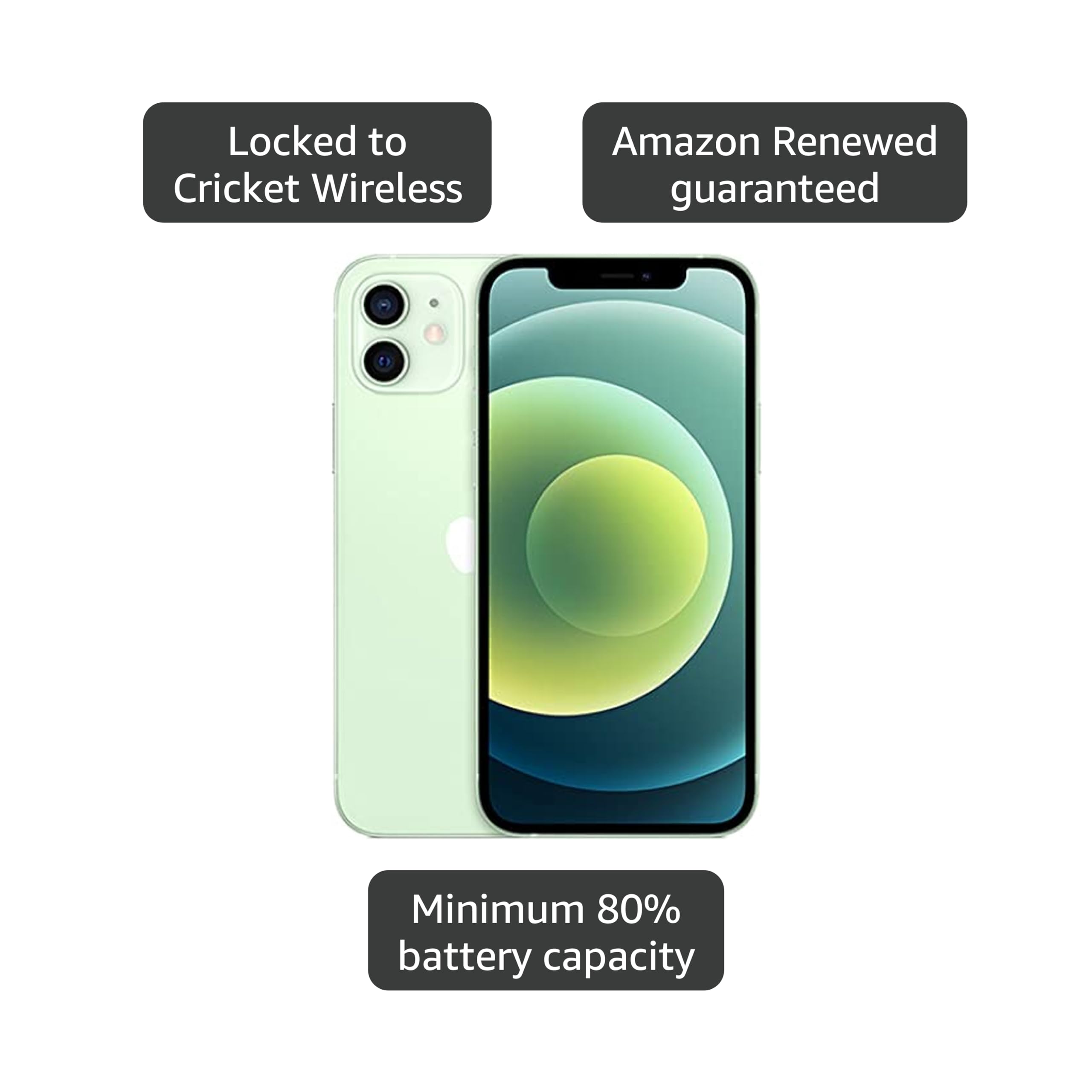 Amazon.com: Apple iPhone 12, 128GB, Green for Cricket Wireless